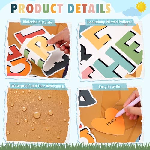 Gersoniel 62 Pcs Back to School Bulletin Board Set Boho Tree Bulletin Board Decorations for Classroom DIY Tree Paper Fans Cutouts Better Together Wall Decor for Home School Classroom Teacher Supplies - style: Boho