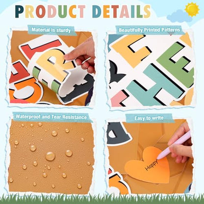 Gersoniel 62 Pcs Back to School Bulletin Board Set Boho Tree Bulletin Board Decorations for Classroom DIY Tree Paper Fans Cutouts Better Together Wall Decor for Home School Classroom Teacher Supplies - style: Boho