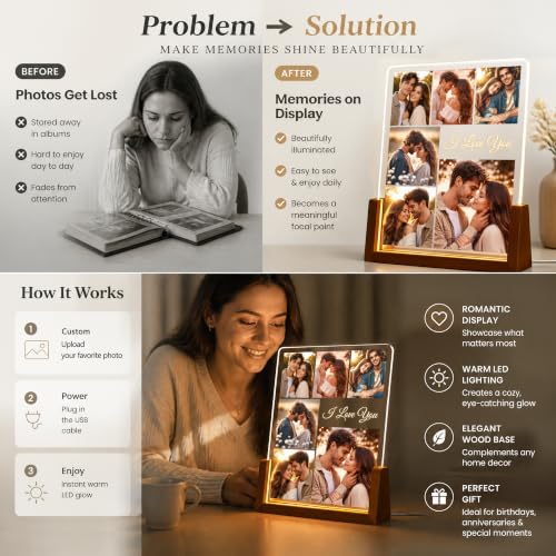 Custom Picture Frames Anniversary Couple Gifts for Girlfriend Women Men - color: S4