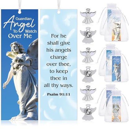 Supervitae 12 Set Guardian Religion Angel Pin Bookmark Psalm 91:11 Gift - style: Guardian Angel