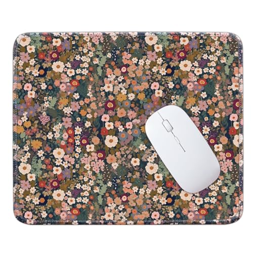 Mouse Pad for Desk with Stitched Edge, Premium Cute Washable Mouse Pads. Computer Mousepad with Non-Slip Rubber Base, Mousepads for Laptop, 9.25x7.75x0.12 inch (Flower Fantasy) - color: Flower Fantasy