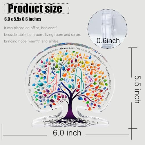 Christian Gifts for Women Birthday Unique, Tree of Life Inspirational Religious Gifts for Mom Friends Coworker, Encouragement Gift for Her Sister Bestie, Spiritual Home Decorative Acrylic Signs Plaque - style: Tree of Life-You are
