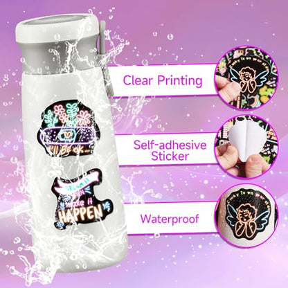 50 Pcs Neon Motivational Water Bottle Stickers - color: Inspirational-pvc-138kscp