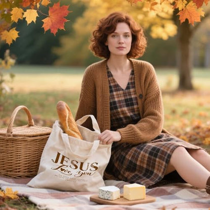 Christian Canvas Tote Bag,Christian Bags For Women. - color: White Christian Totebag-4