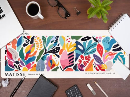 UTELKA Abstract Computer Desk Mat Matisse Boho Mouse Pad 31.5x11.8 - color: Matisse Colorful Mats, size: 31.5L x 11.8W inches