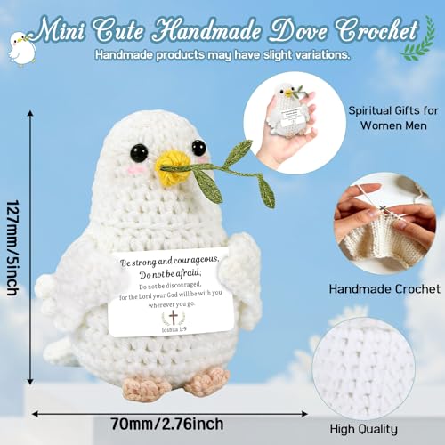 Confirmation Gifts for Women Men, Positive Dove Crochet Religious Easter - style: Be Strong