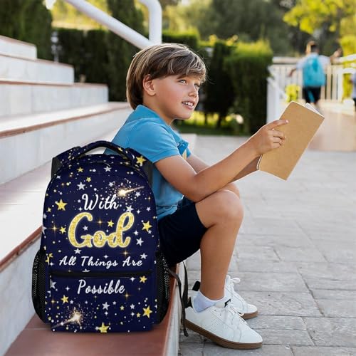 Kids Backpack School Backpacks for Girls Boys, Christian Bookbag Gift for Children Kindergarten Primary Elementary Middle - color: Black