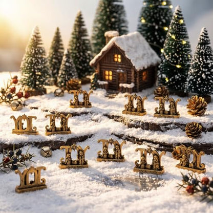 Civaner 50 Pcs Mini Brass Color Nativity Scene Figurines, Joy Theme - style: Joy