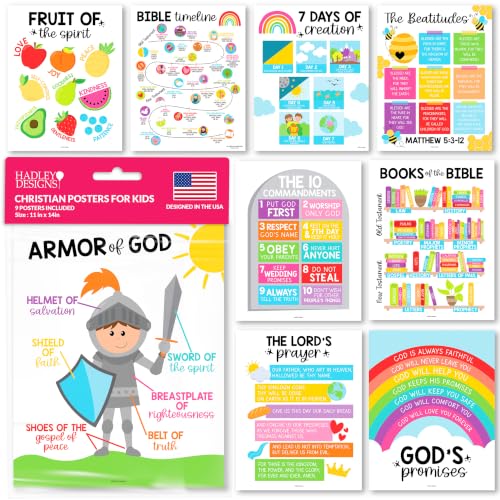 Bible Posters for Kids - Sunday School Decorations for Classroom Must Haves - color: Colorful Classic