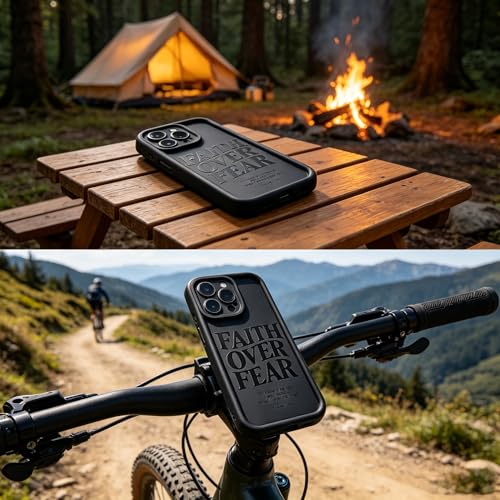 Bible Phone Case Faith Over Fear Christian Bible Verse Psalms 118:6- TPU Frame Full-Body Protective Cover for iPhone 17/16/15/14/13 Pro Max, Pro, Plus - IP 16 Plus Black - color: Black, size: iPhone 16 Plus
