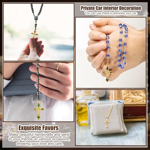 200 Pcs Rosary Making Kit Religious Charms Crucifix