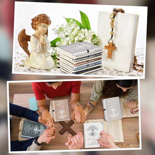 Kosiz 100 Pcs Bible Verse A6 Spiral Notebooks Bulk with Pens, Boho Color - color: Boho Color