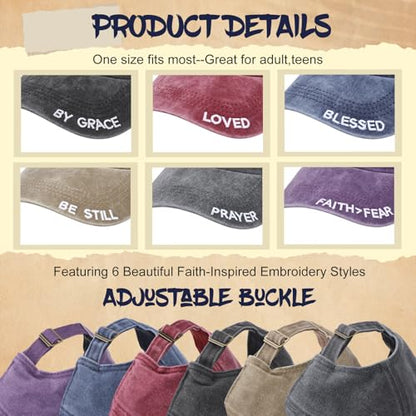 6/12 Pack Christian Hats Bulk for Men Women - style: Cross 1