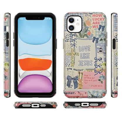 Cute Christian Bow Phone Case for iPhone 11 6.1'' - color: Bow bible verses collage, size: iPhone 11