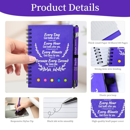 100 Pcs Bulk Fathers Day Christian Gifts Prayer Journal for Woman - 50 Set Religious Notepad with Christian Pen - Bible Notebook - Church Gifts for Inspirational, Bible Study, Devotions ( Elegant ) - color: Elegant, size: 50