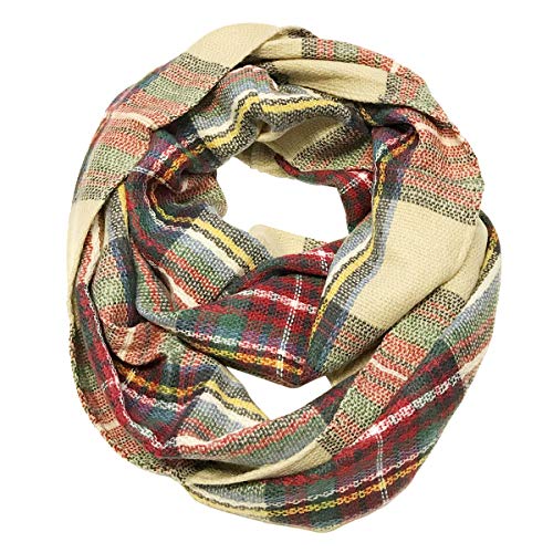 Wrapables Thick Knitted Winter Warm Infinity Scarf - color: Red and Green