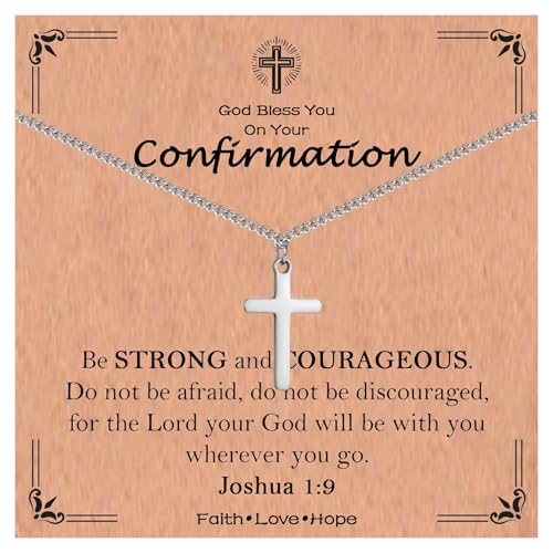 Cross Necklace for Boys Kids Christian Catholic Religious Gifts - color: Confirmation -Boys