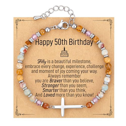 Crystal Cross Bracelet for Women Teen Girls Christmas Birthday Gifts - style: 50th