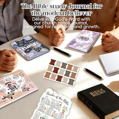 XKDOUS Hardcover Spiral Notebook, Bible Journal, Journal for Women, Grey - color: Grey