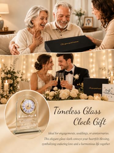 Wedding Gifts for Couples 2026, Unique Marriage Prayer Glass Desk Clock - color: Marriage Prayer