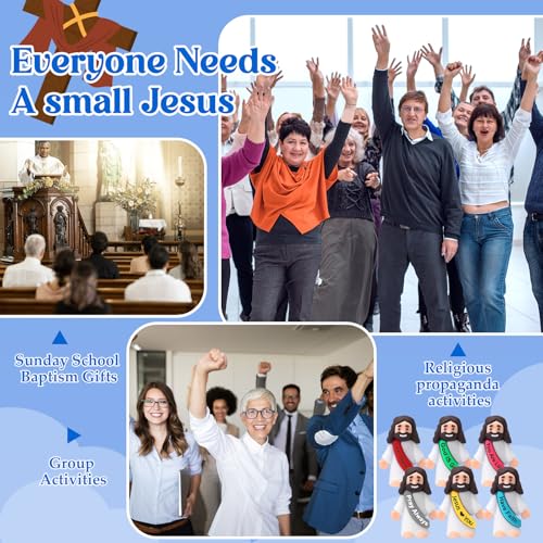 Bememo 100 Pcs Little Mini Jesus Figures Figurine in Bulk Jesus Love You
