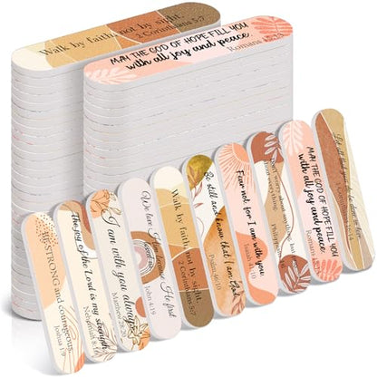 50 Pack Christian Nail Files Gifts Christian Boho Mini Emery Boards - style: Boho Bible