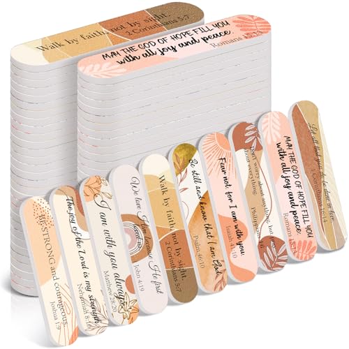 50 Pack Christian Nail Files Gifts Christian Boho Mini Emery Boards - style: Boho Bible