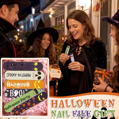 50 Pack Halloween Mini Nail Files Halloween Gifts Bulk for Women - style: Hallowmas