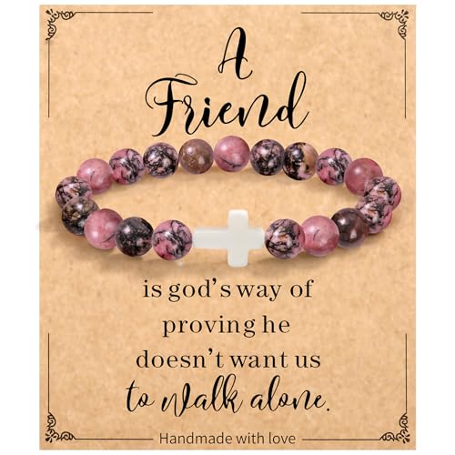 Christian Grandparents - Day Gifts for Women, Religious Cross Bracelet - color: Friend-Red