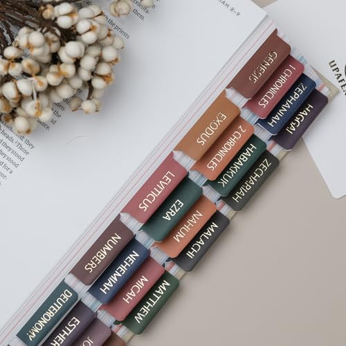 UPAFEXXI-Bible Tabs with Book Summaries, 3D Gold Foil Embossed Lettering - color: Boho2