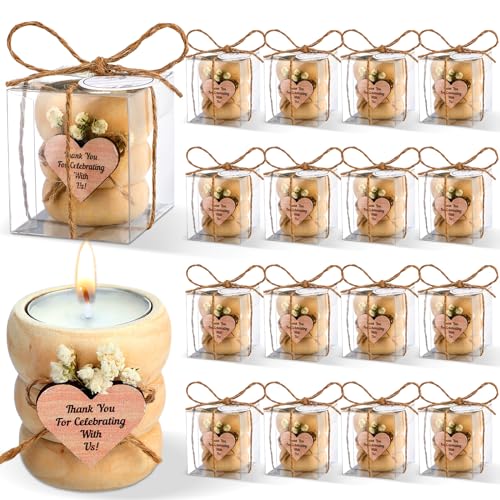 MTLEE 16 Pack Wooden Tealight Candle Holder Kit Guest Gifts, Boho - color: Boho