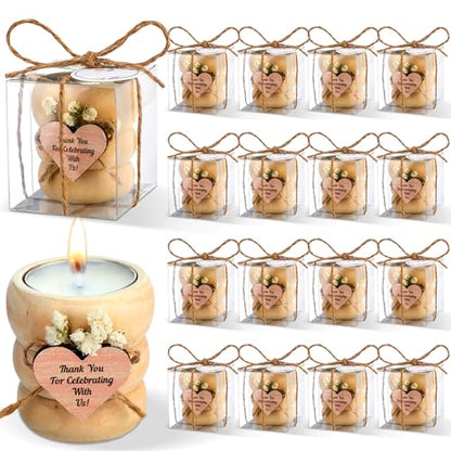 MTLEE 16 Pack Wooden Tealight Candle Holder Kit Guest Gifts, Boho - color: Boho