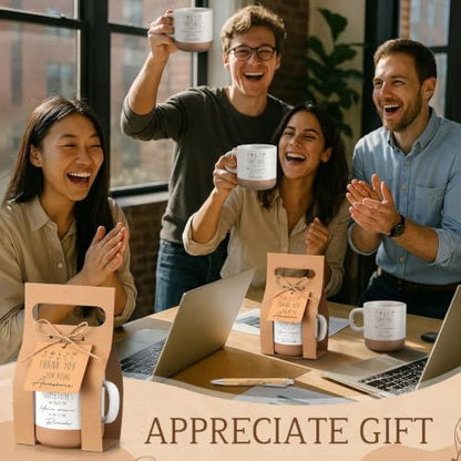 6 Set Employee Appreciation Gift Thank You Mug with Boxes Inspirational Ballpoint Pen Gift Card Tag Twine Ceramic Coffee Cup Set for Birthday Housekeeping Week Coworker Team Staff (Sometime) - style: Sometimes