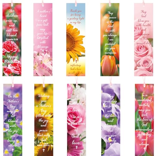 Skyygemm 100 Pcs Bible Verses Bookmarks Inspirational Scripture Flower