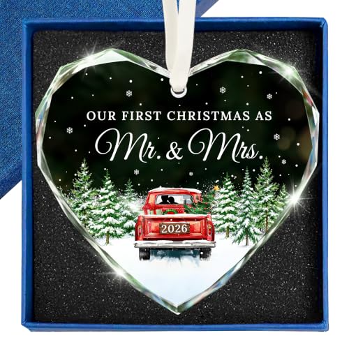 Wedding Gifts for Couples 2026, First Christmas Married Ornament 2026 - color: 1st Mr & Mrs 2