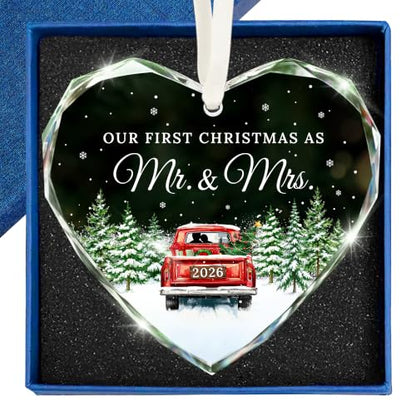 Wedding Gifts for Couples 2026, First Christmas Married Ornament 2026 - color: 1st Mr & Mrs 2