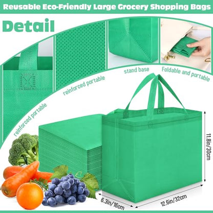 Windyun Reusable Grocery Bags Non Woven with Handles - color: Forest Green