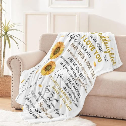 Goddaughter Gift from Godmother & Godfather, Goddaughter Blanket 50"x 60" - color: To My Goddaughter-1, size: 50"x60"