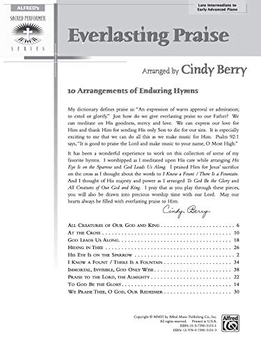 Everlasting Praise: 10 Arrangements of Enduring Hymns (Sacred Performer Collections)