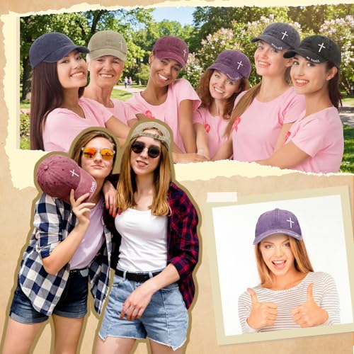 6/12 Pack Christian Hats Bulk for Men Women - style: Cross 1