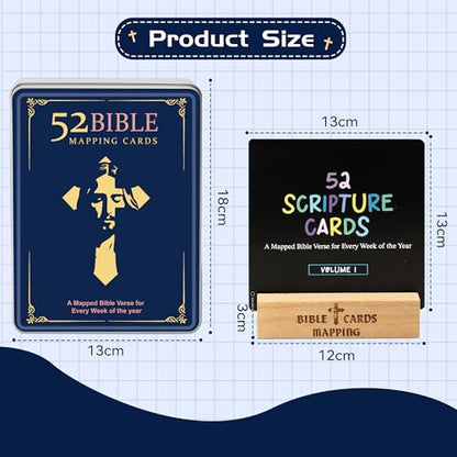 52 Scripture Cards with Bible Verses - Scripture Memory bible verse cards for Daily Devotions and Memory, Christian Mindset Decks Cards with Storage Box, Christian Bible Gifts for Men, Women, Family and Friends