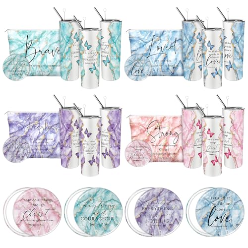 Geiserailie 12 Pcs Christian Gifts for Women Tumbler Set, Pastel Color - color: Pastel Color
