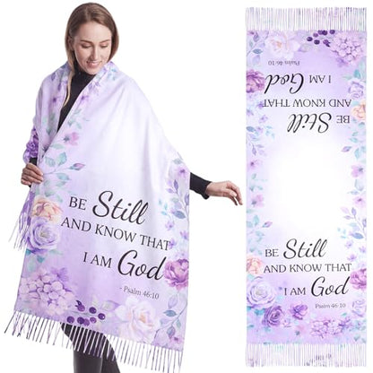 Hercicy Christian Prayer Shawl for Women, Floral Scripture Prayer Scarf