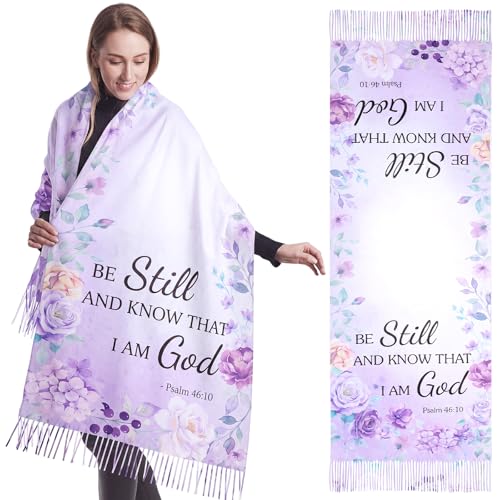 Hercicy Christian Prayer Shawl for Women, Floral Scripture Prayer Scarf