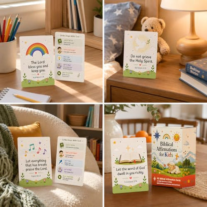 Prayer Cards for Kids, Biblical Affirmation Cards for Kids