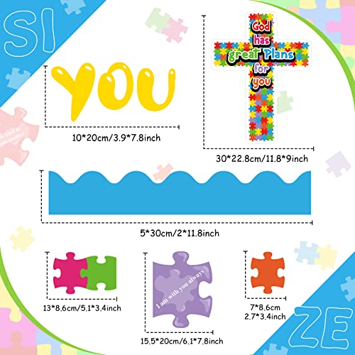 Tallew 67 Pcs 2026 Christian Bulletin Board Gods Plan Puzzle Cutouts Set