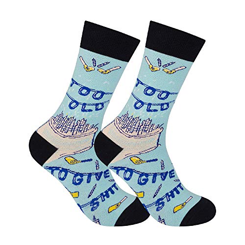 FUNATIC Socks with Funny and Profane Sayings, Sarcastic Gift for Men Women - color: Too Old to Give a Shit