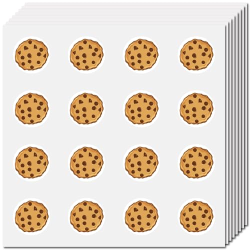 CREATCABIN 128Pcs Cookies Planner Stickers Round Dot Sticker Biscuit Decal Self-Adhesive Waterproof Cartoon Bulk Planner for Craft Scrapbooking Craft Calendar Water Bottles Phone Laptop 0.98 Inch - style: Cookie 1