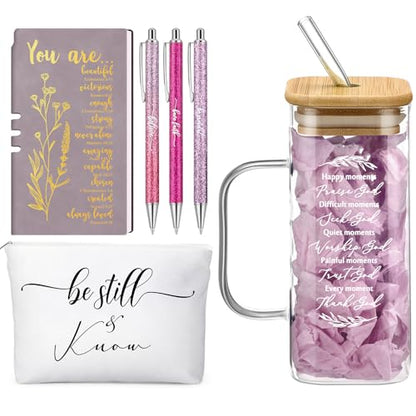 Skylety 6 Pcs Christian Gifts Set for Women Bible Study Supplies, Purple - color: Purple