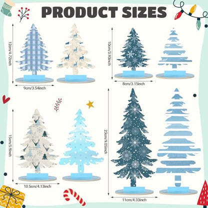Namalu 16 Pcs Merry Christmas Tree Centerpiece Buffalo Plaid Snowflake - style: Merry